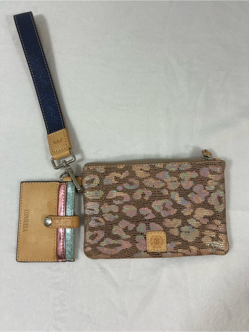 Consula Iridescent Animal Print Wristlet